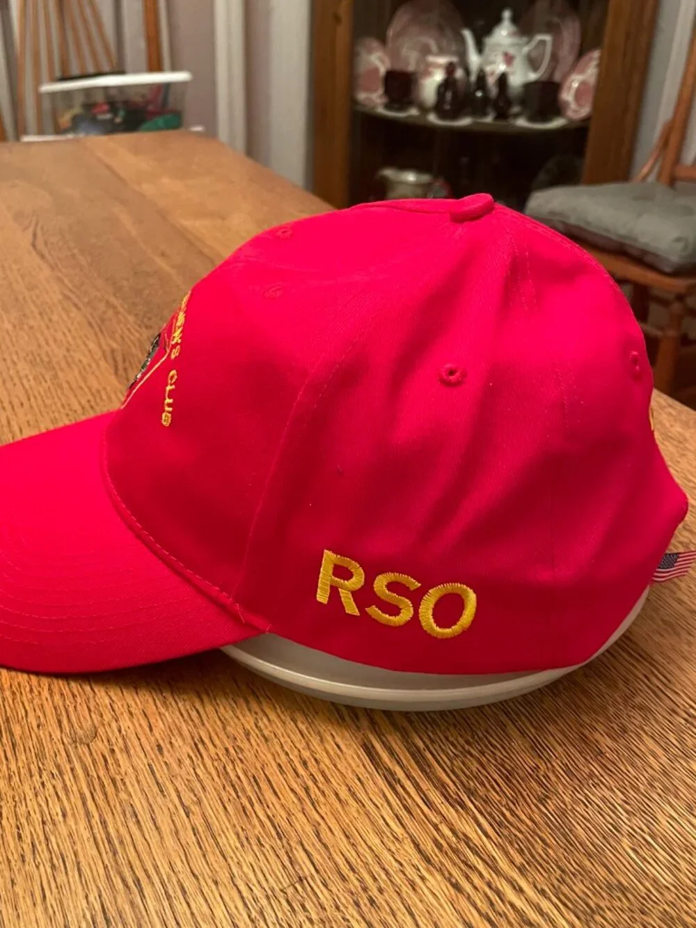 Vintage Unified Sportsmen's Club Red Hook and Loop Baseball Hat Cap made in USA